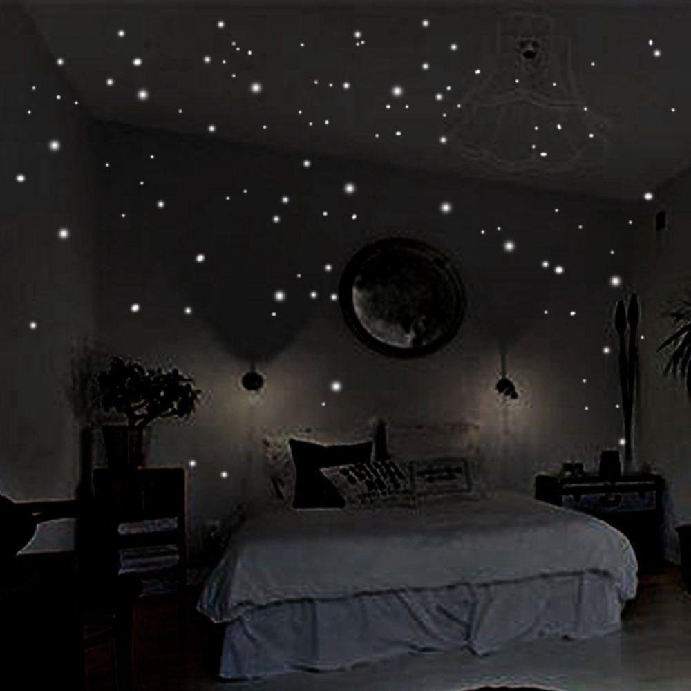 Glow In Dark Stars - 407 buah stiker dinding titik bulat
