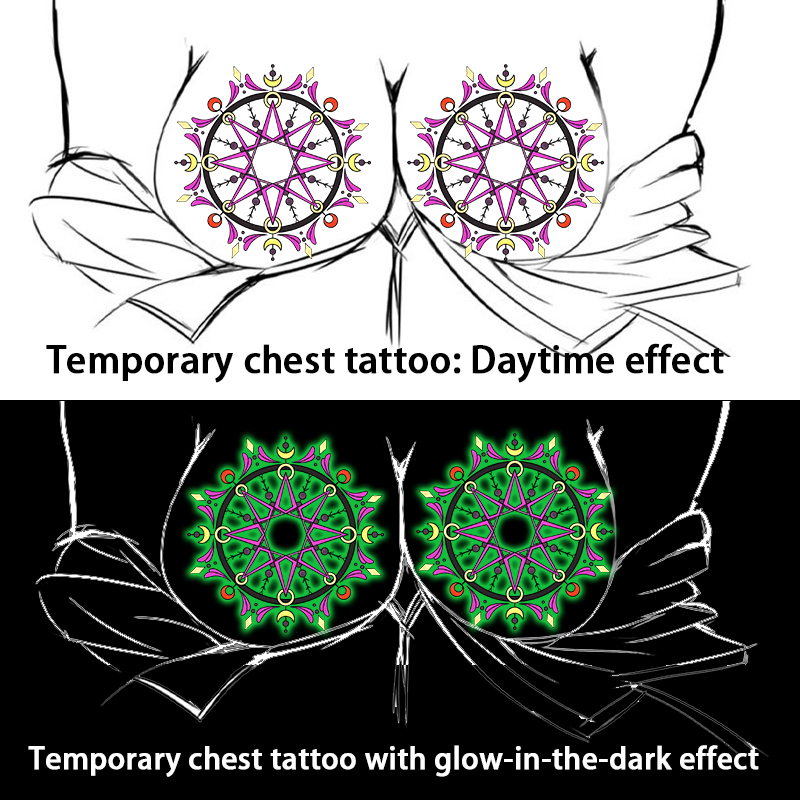 Glow In Dark Stars - Stiker Tato Payudara Sementara Sekali Pakai