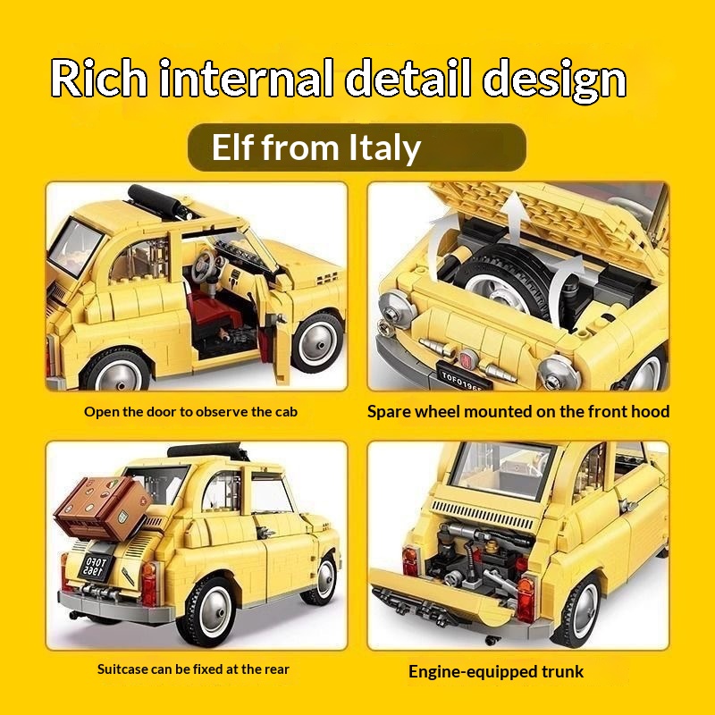 Kids Toys Under 500 - Kompatibel Lego 10271 Fiat 500 Mobil