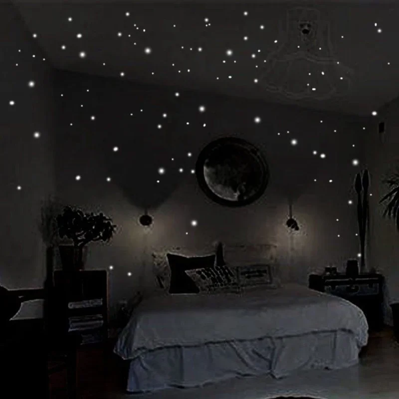 Glow In Dark Stars - Stiker dinding bercahaya, 407 buah stiker