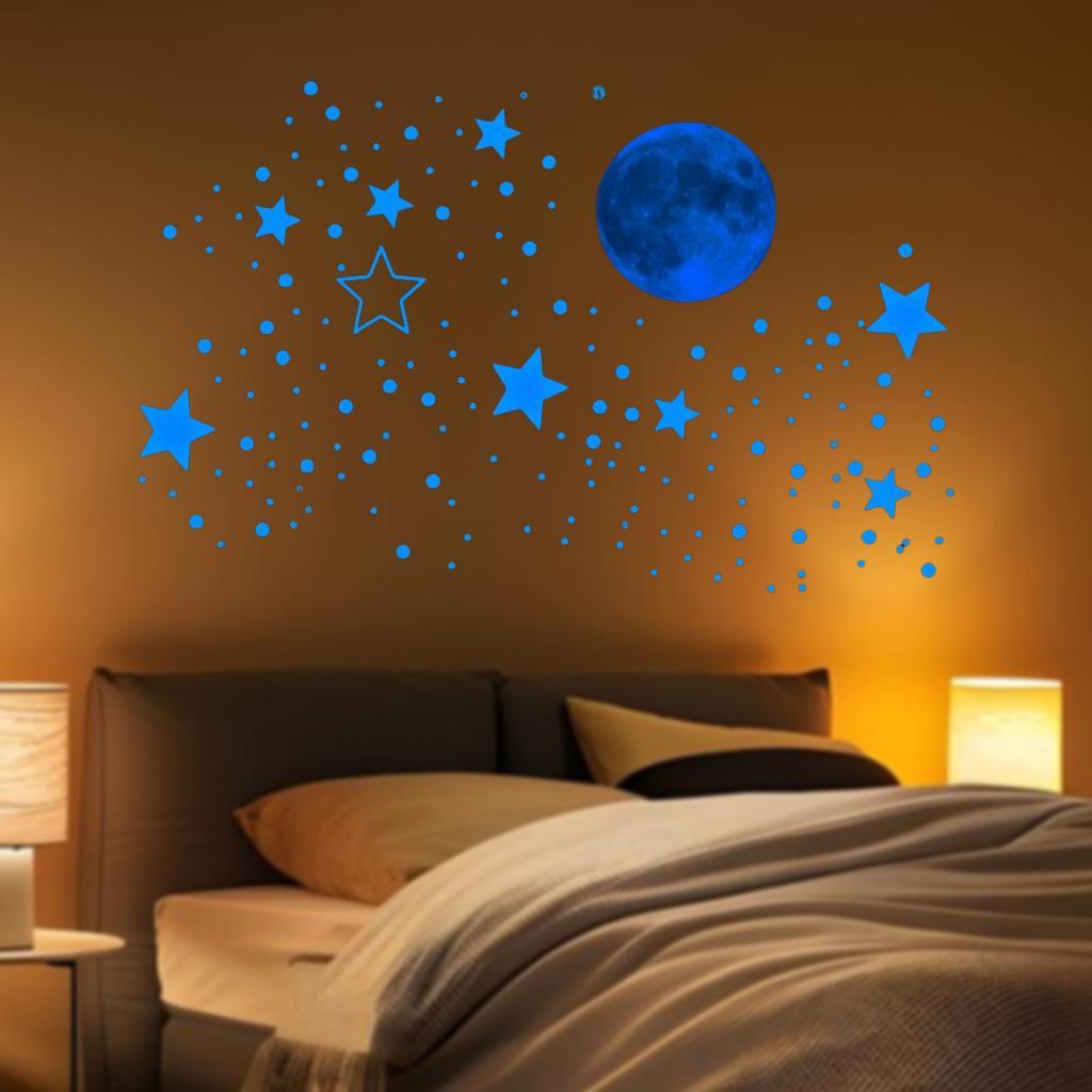 Glow In Dark Stars - 5x Stiker Dinding Menyala dalam Gelap