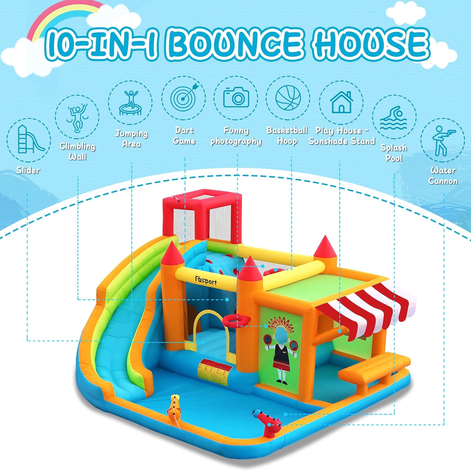 Rumah Loncat Tiup dengan Selun - Kids Toys House ulasan dan harga