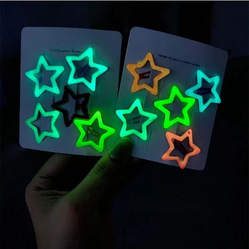 10pcs Jepit Rambut Berbentuk B - Glow In Dark Stars ulasan dan harga
