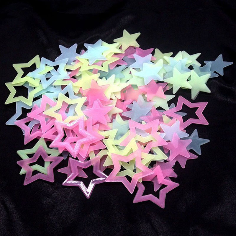 1 Pak stiker dinding bintang b - Glow In Dark Stars ulasan dan harga