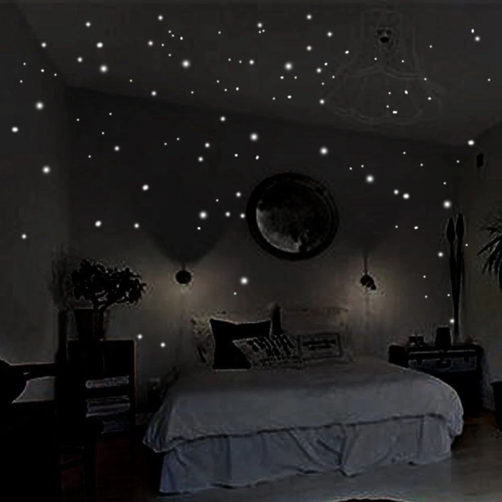 407 Pcs stiker dinding dekoras - Glow In Dark Stars ulasan dan harga