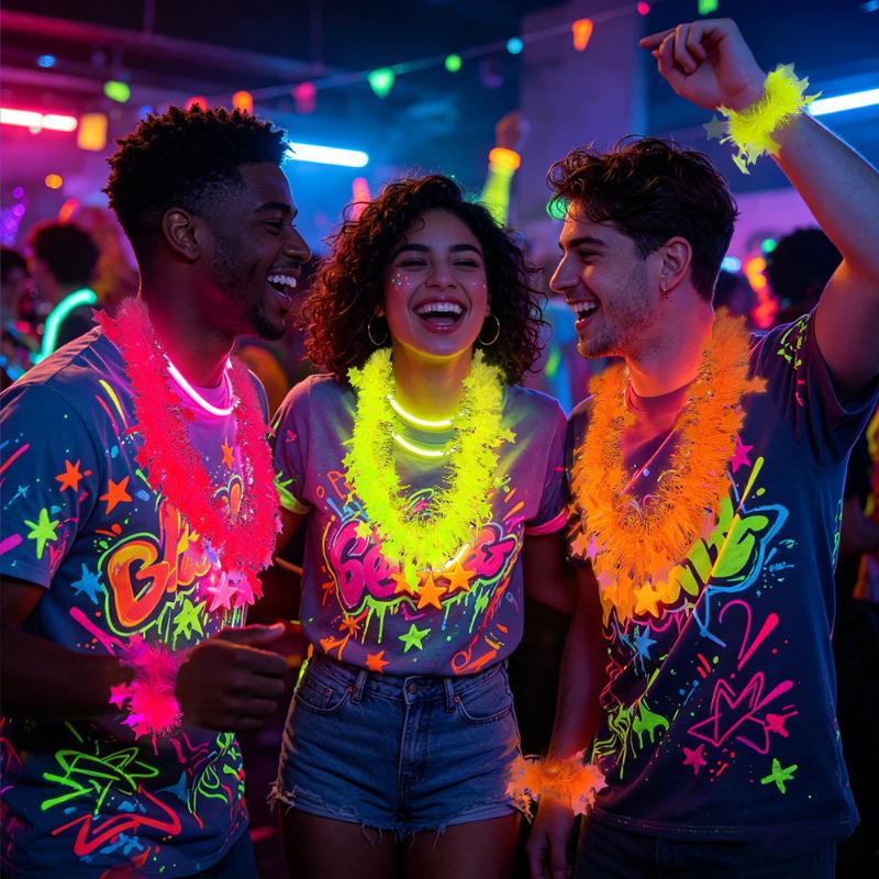 Set Kalung Bunga Neon Glow Sta - Glow In Dark Stars ulasan dan harga
