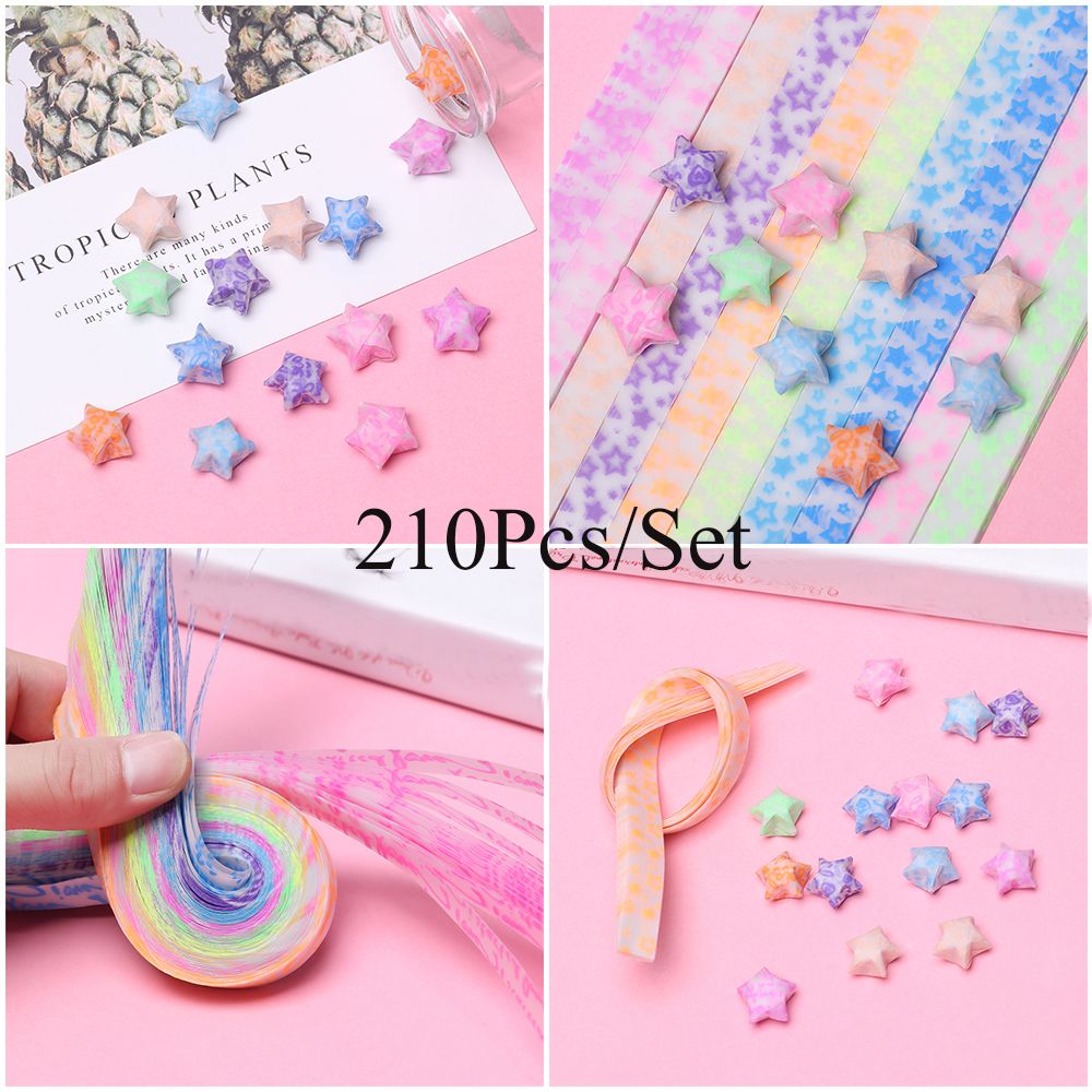 210 Buah/Lot Kertas Setrip Lip - Glow In Dark Stars ulasan dan harga