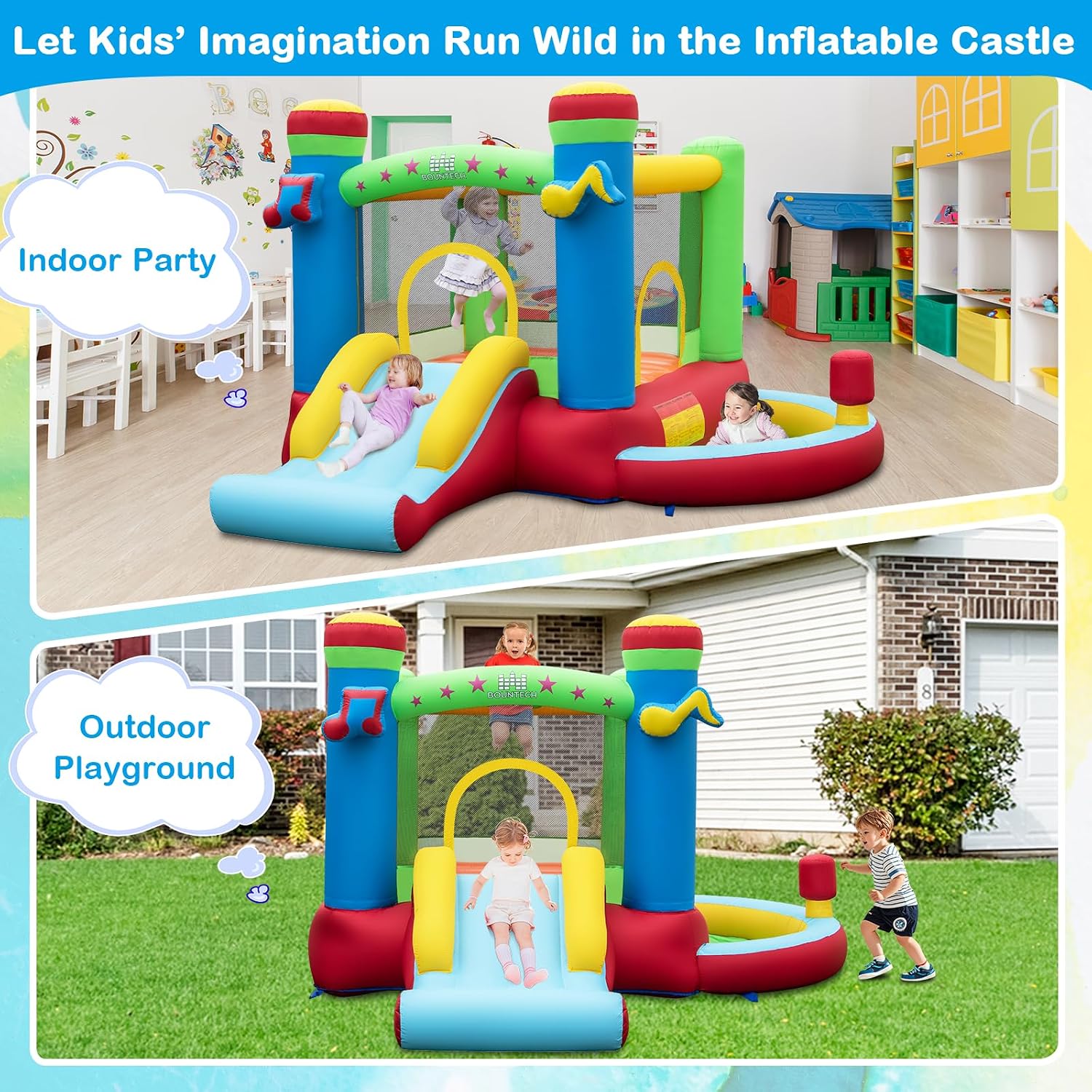 Rumah Loncat Tiup dengan Kolam - Basketball Hoop Kids Indoor ulasan dan harga