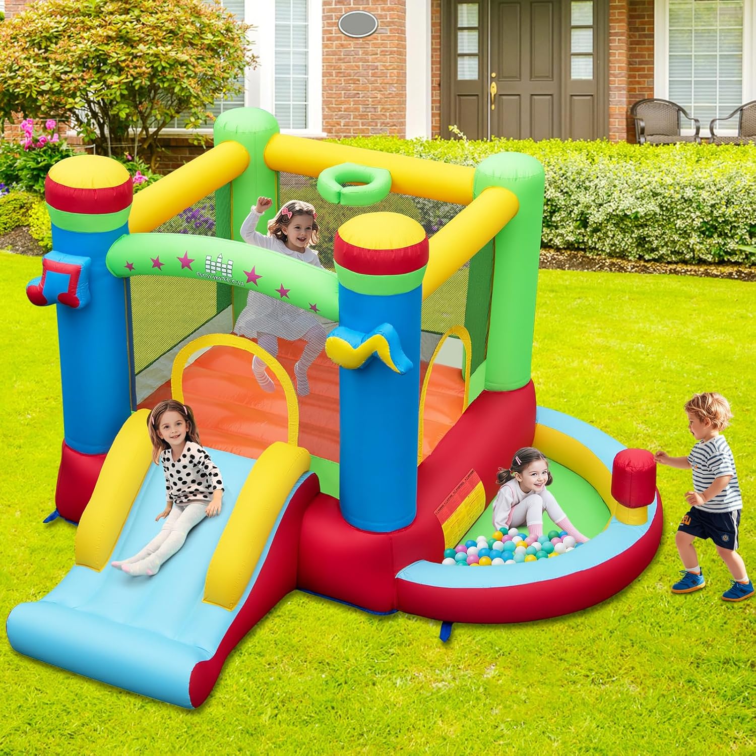 Rumah Loncat Tiup dengan Kolam - Basketball Hoop Kids Indoor ulasan dan harga
