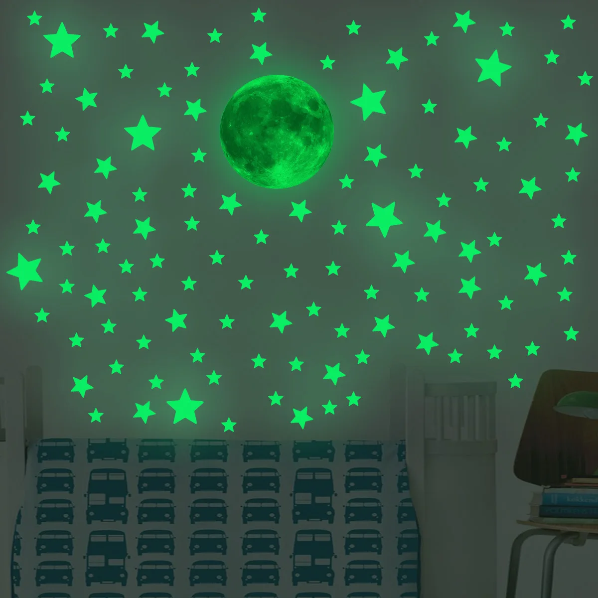 Stiker Dinding Bintang Bulan B - Glow In Dark Stars ulasan dan harga