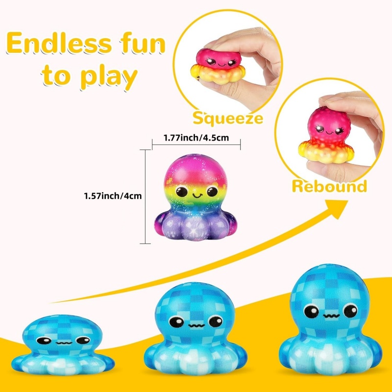 6/12 Buah Mainan Gurita Squish - Kids Toys Basket ulasan dan harga