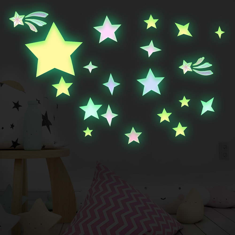 Stiker Dinding Bercahaya Binta - Glow In Dark Stars ulasan dan harga